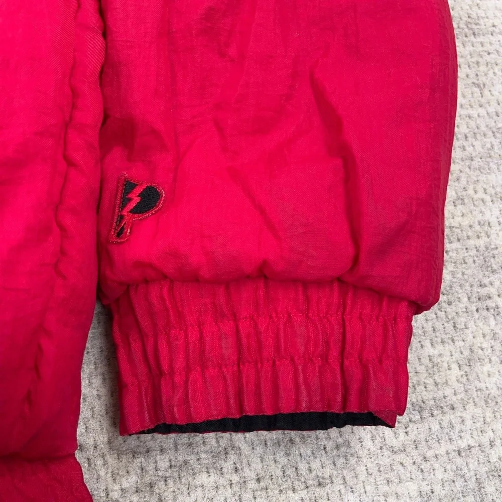 Vintage Chicago Bulls Puffer Jacket‎ Men XL Reversible 90s Red Black Embroidered